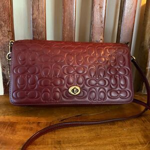 Coach Dinky 30427 Oxblood Embossed Leather Crossbody Bag